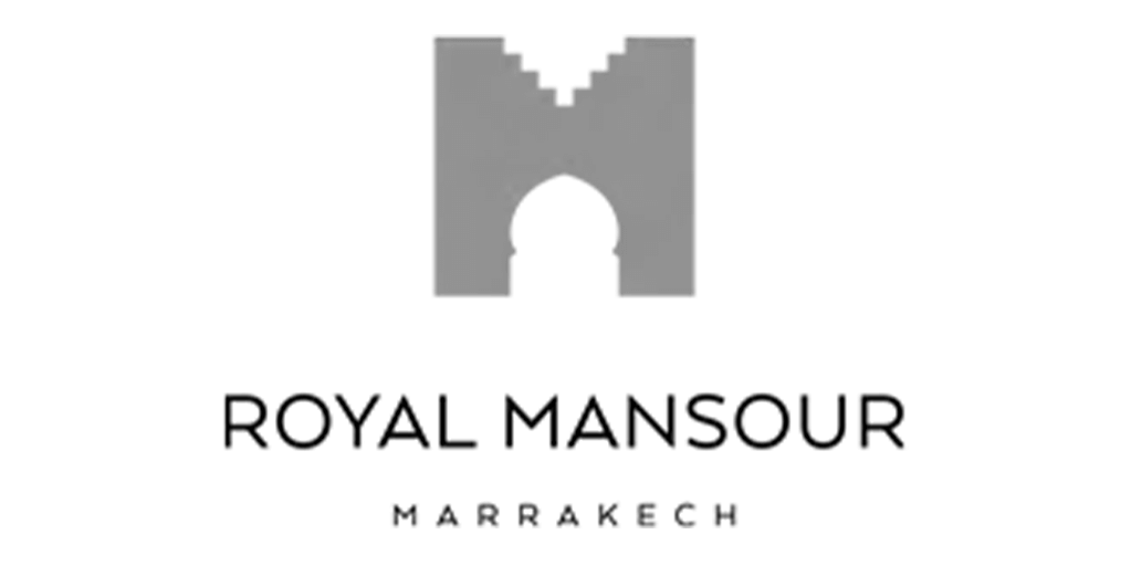 Royal Mansour Marrakech logo. Luxury hotel with Moroccan architecture and design.