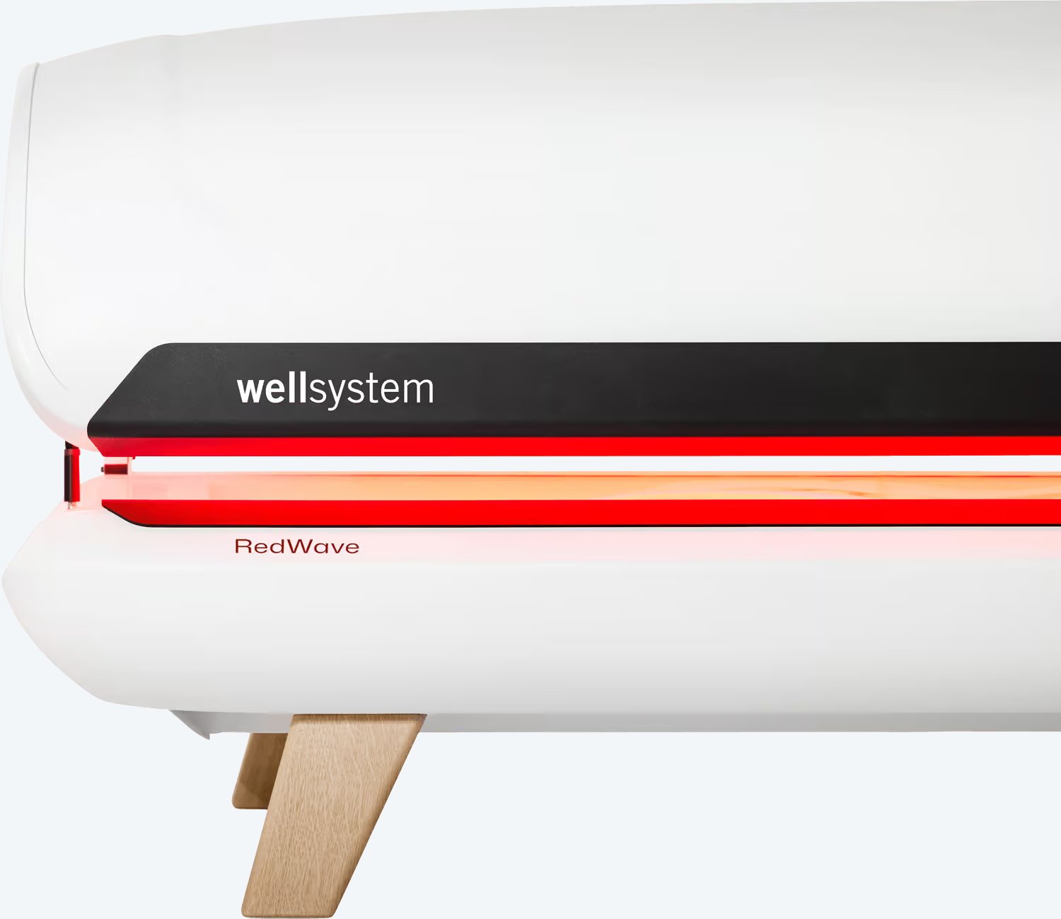 White Wellsystem RedWave with red light strip