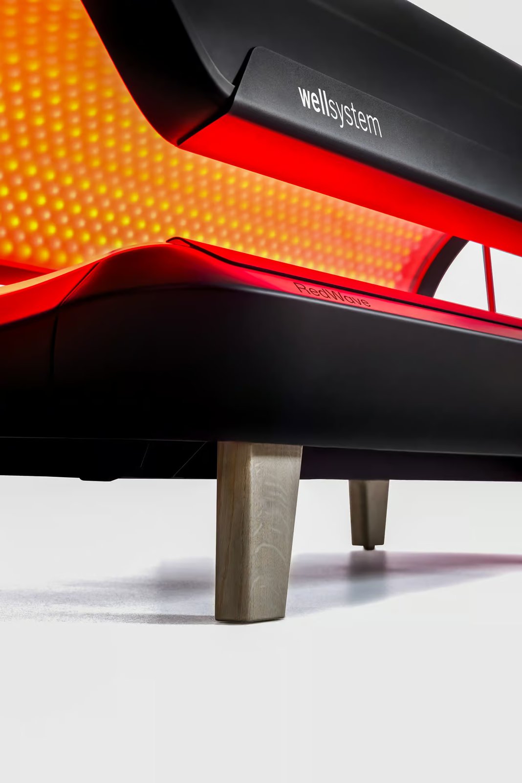 RedWave bed with glowing red LED panels