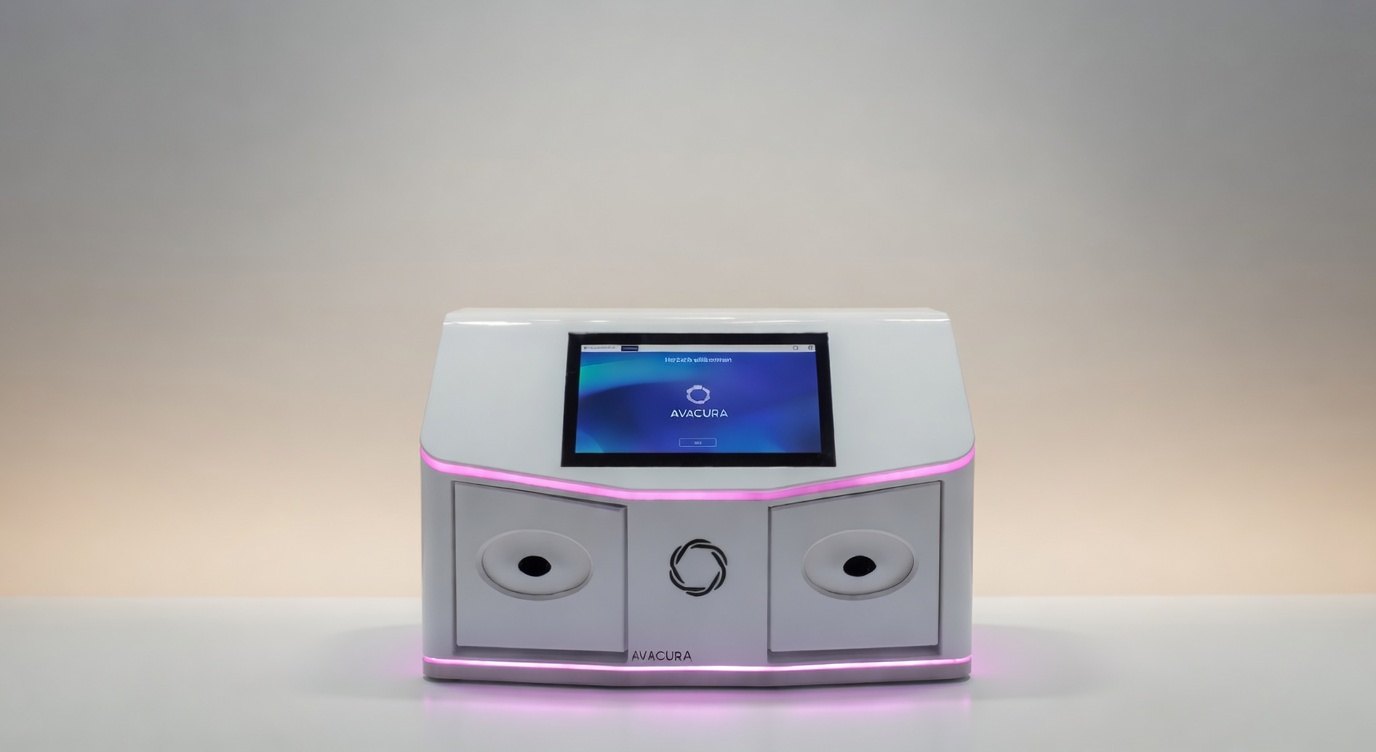 AVACURA® Thermokontrast-Gerät in Frontansicht mit Touchscreen und zwei Handkammern