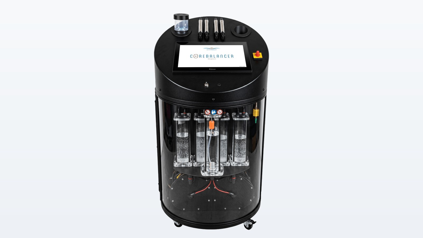 Corebalancer floor unit with touch display and visible reactors